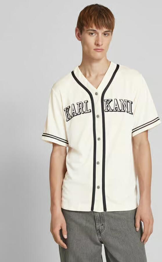 Karl Kani College Baseballshirt men Jersey's beige Maat XL Kleding - Foto 3