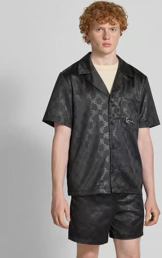 Karl Kani Signature All Over Print Resort Shirt men Overhemden zwart Maat XL Kleding - Foto 5