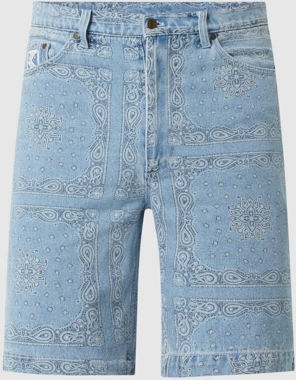 Karl Kani Korte jeans van katoen met paisleymotief
