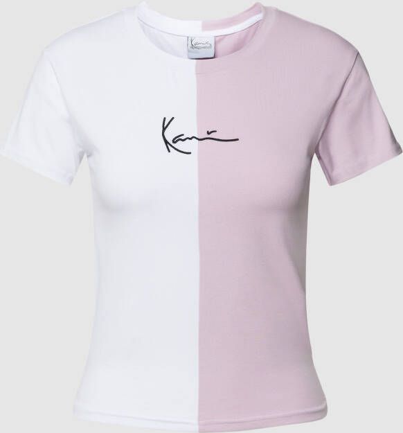 Karl Kani T-shirt in two-tone-stijl model 'SMALL SIGNATURE SPLIT'