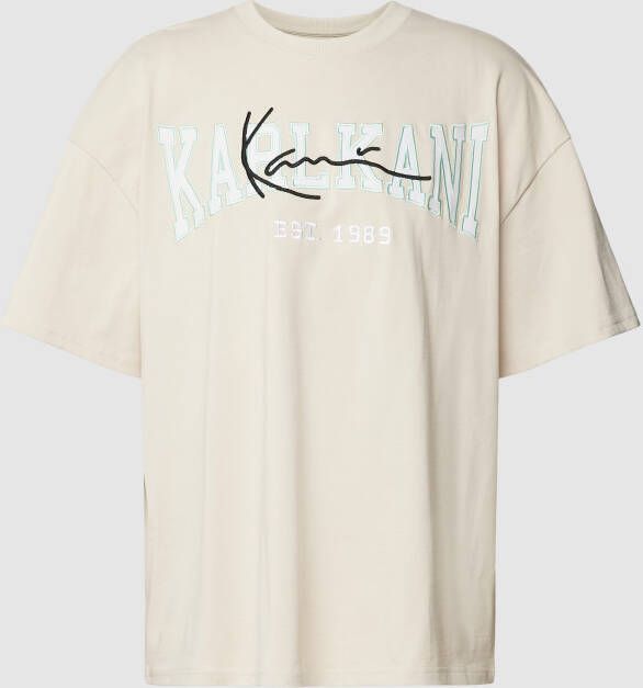 Karl Kani T-shirt van biologisch katoen met labelstitching model 'College'
