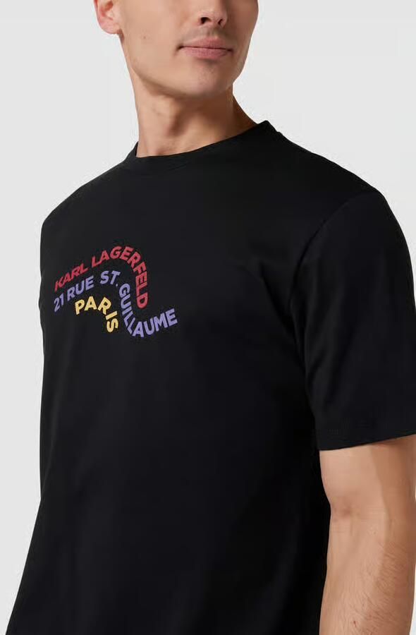 Karl Lagerfeld Beachwear Relaxed fit T-shirt met logoprint model 'WAVE LOGO'