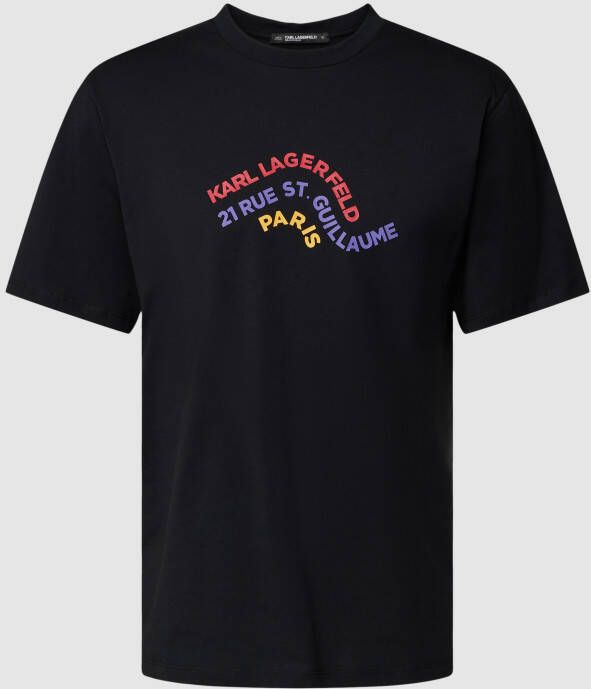 Karl Lagerfeld Beachwear Relaxed fit T-shirt met logoprint model 'WAVE LOGO'
