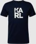 Karl Lagerfeld Beachwear T-shirt met labelprint - Thumbnail 1