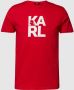 Karl Lagerfeld Beachwear T-shirt met labelprint - Thumbnail 1