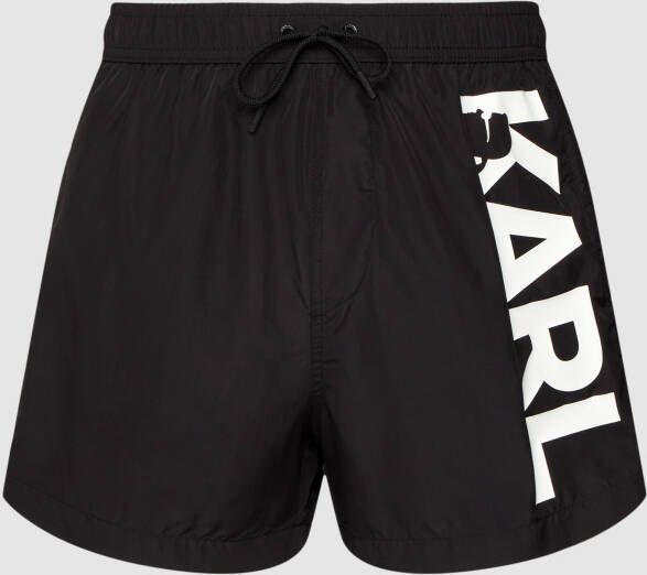 Karl Lagerfeld Swimwear Bottom Logo Short Boardshorts Zwart Heren