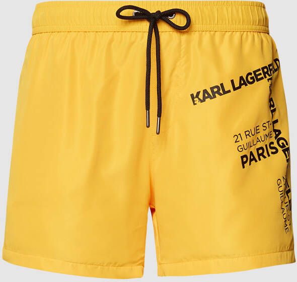 Karl Lagerfeld Contrast Logo Kostuum met Rubberen Patch Yellow Heren