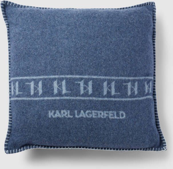 Karl Lagerfeld Kussen van een mix van wol en kasjmier met labeldetails