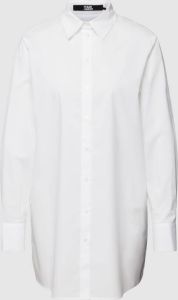 Karl Lagerfeld Lange blouse met platte kraag model 'PLEATED BACK TUNIC SHIRT'