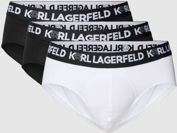 Karl Lagerfeld Slip met logo in band in een set van 3 stuks model 'IKONIK 2.0'