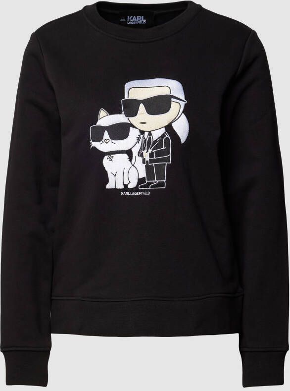 Karl Lagerfeld Sweatshirt met labelstitching model 'IKONIK 2.0'