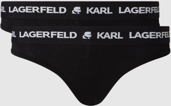 Karl Lagerfeld Tangaslip van een mix van lyocell en elastaan in een set van 2 stuks