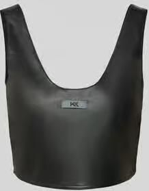 Karo Kauer Bovenkant met labelbadge in leerlook