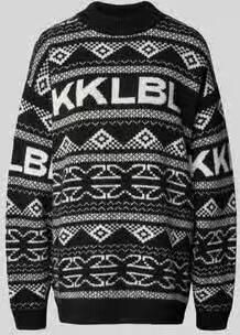 Karo Kauer Jacquard gebreide pullover met ronde hals
