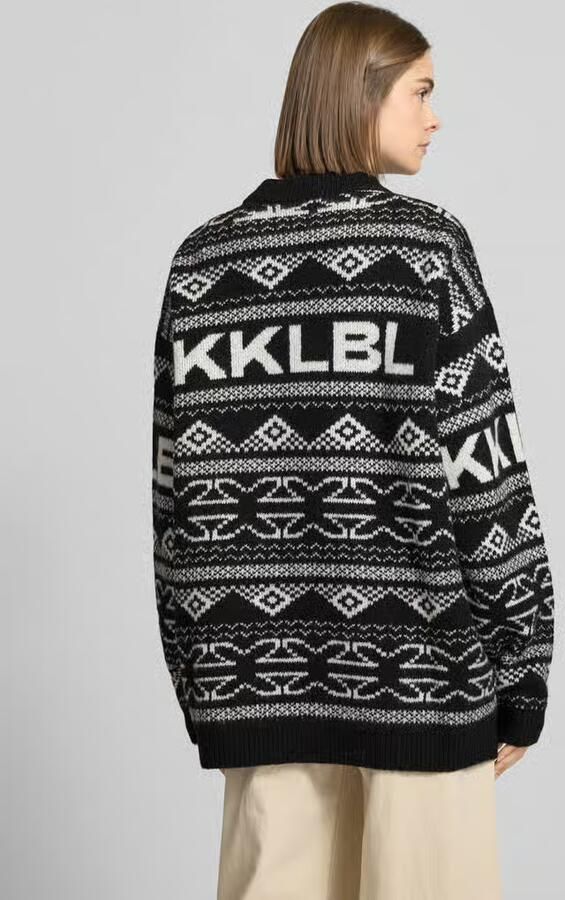 Karo Kauer Jacquard gebreide pullover met ronde hals - Foto 2