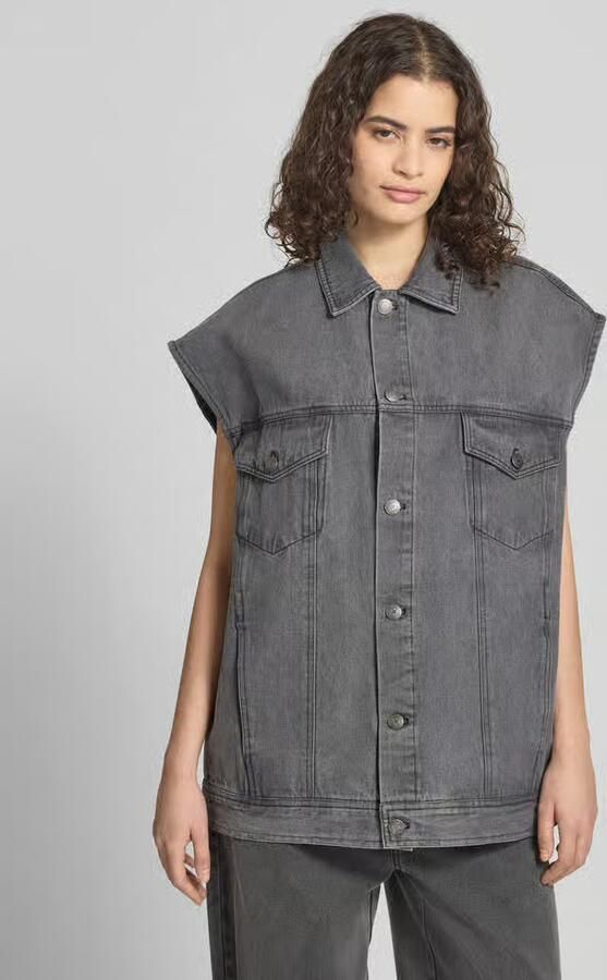 Karo Kauer jeansgilet met borstzakken - Foto 3