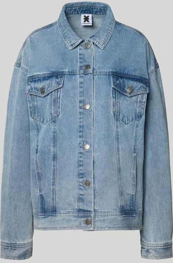 Karo Kauer jeansjack met labelpatch op de achterkant