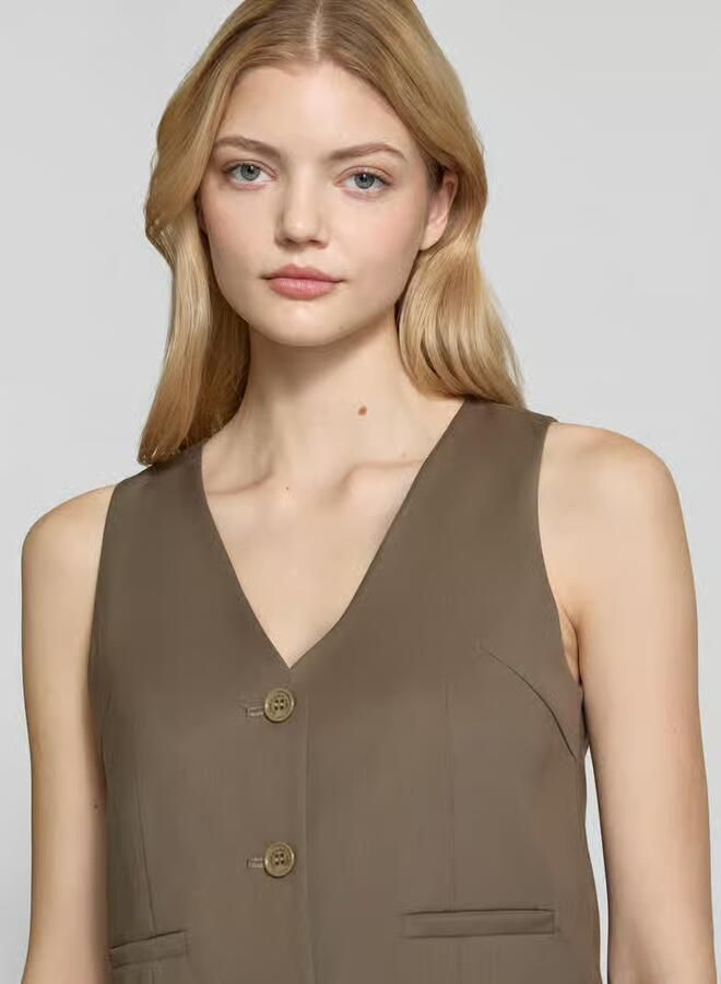 Karo Kauer Kort gilet met V-hals