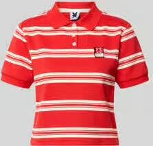 Karo Kauer Kort poloshirt met labelpatch