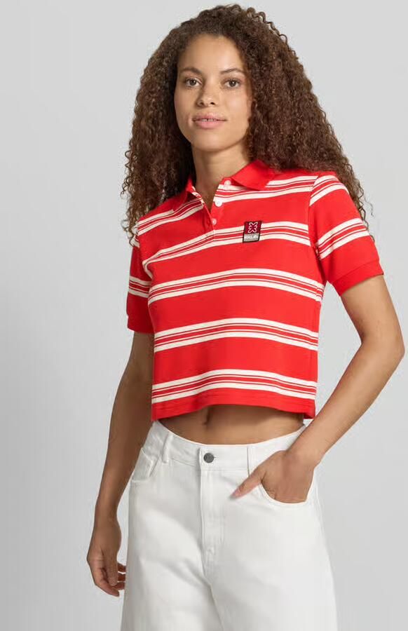 Karo Kauer Kort poloshirt met labelpatch - Foto 2