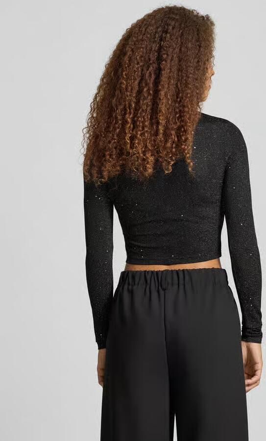 Karo Kauer Kort shirt met lange mouwen en labeldetail