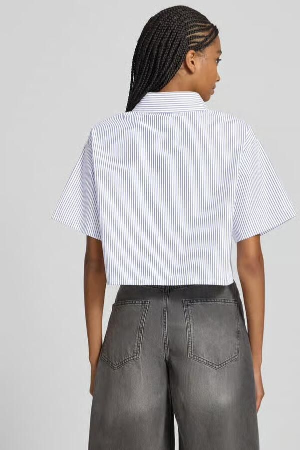 Karo Kauer Korte overhemdblouse met labelstitching