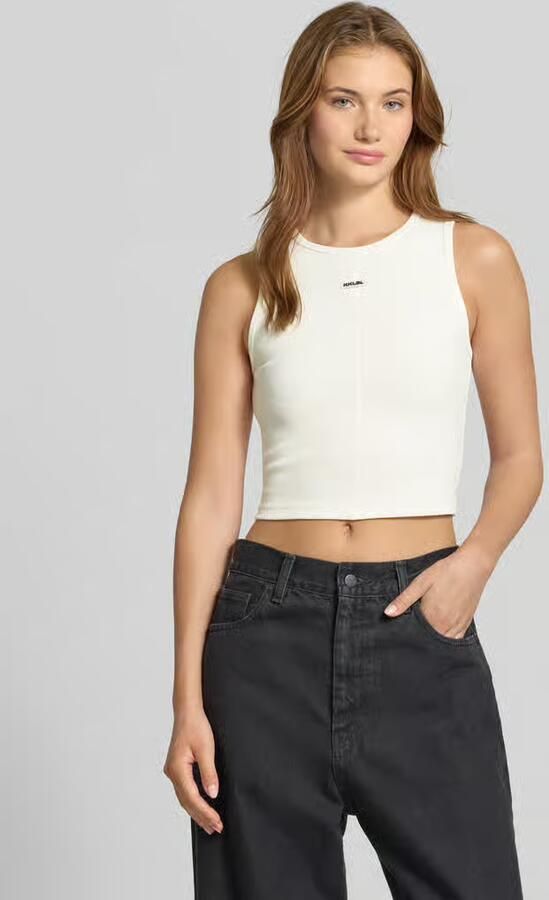 Karo Kauer Korte tanktop met labelpatch - Foto 2