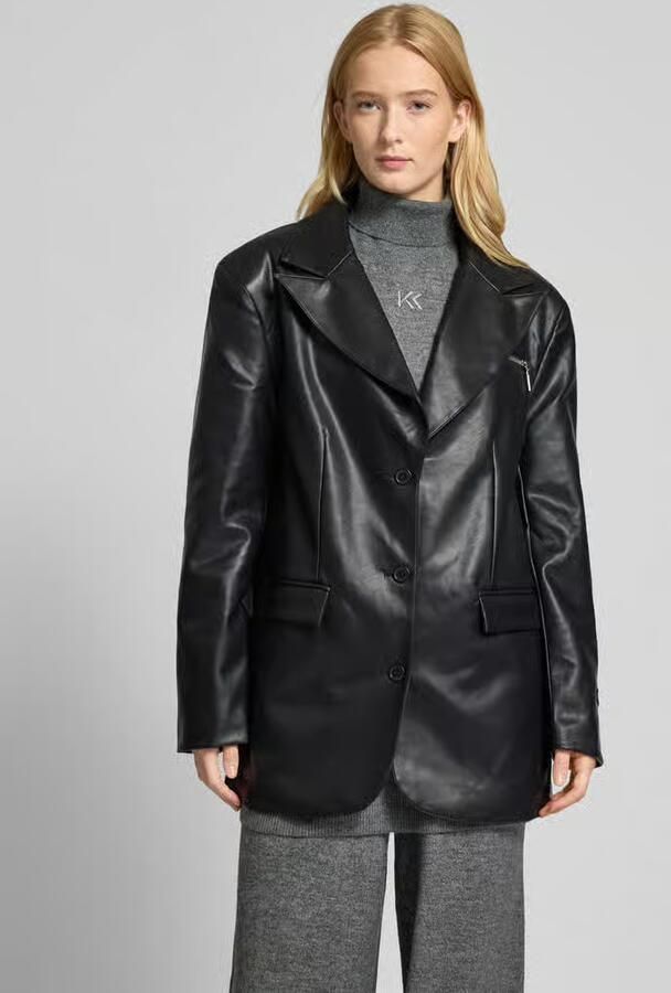 Karo Kauer Leren blazer met reverskraag - Foto 2