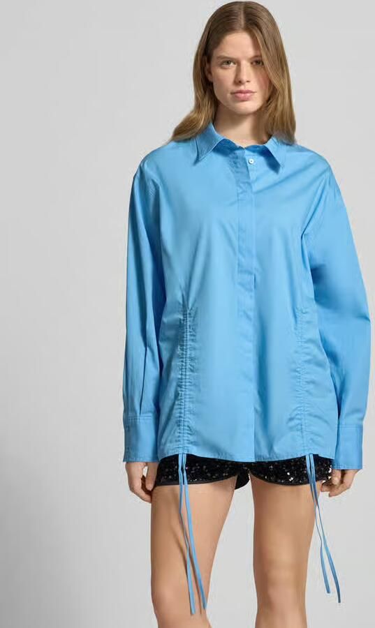 Karo Kauer Oversized blouse met trekkoord en verborgen knoopsluiting - Foto 3