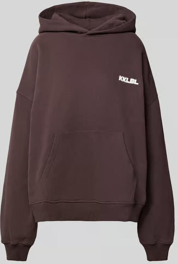 Karo Kauer oversized hoodie met labelprints en kangoeroezak - Foto 2