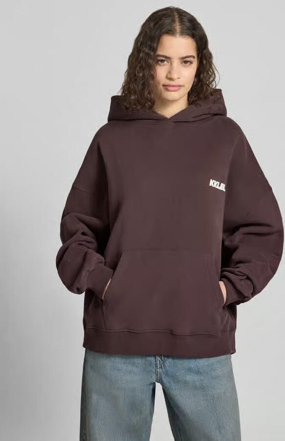 Karo Kauer oversized hoodie met labelprints en kangoeroezak - Foto 2