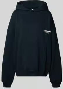 Karo Kauer Oversized hoodie met labelstitching model 'No Hustle'