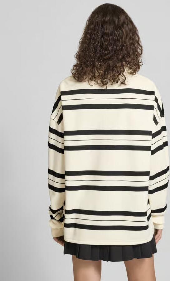 Karo Kauer Oversized poloshirt met lange mouwen met streepmotief - Foto 3