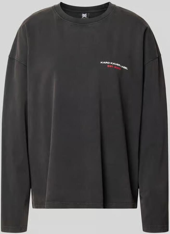 Karo Kauer oversized shirt met lange mouwen met logoprint model 'Memories' - Foto 2