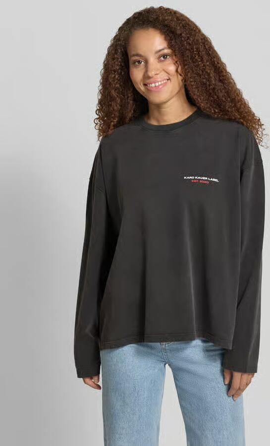 Karo Kauer oversized shirt met lange mouwen met logoprint model 'Memories' - Foto 3