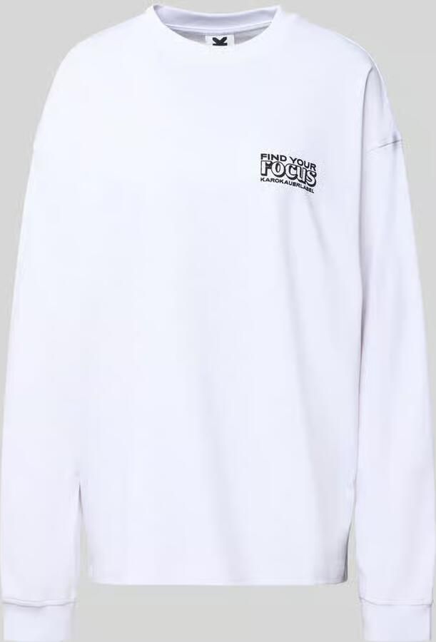 Karo Kauer oversized shirt met lange mouwen met statementprint