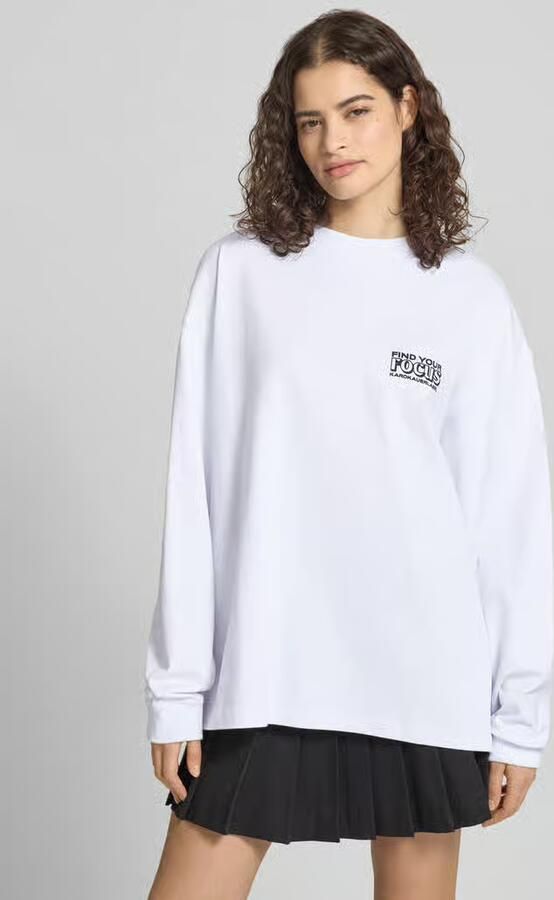 Karo Kauer oversized shirt met lange mouwen met statementprint - Foto 2