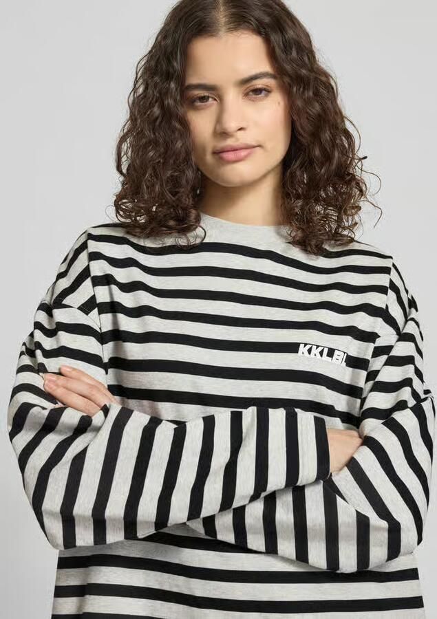 Karo Kauer oversized shirt met lange mouwen met streepmotief