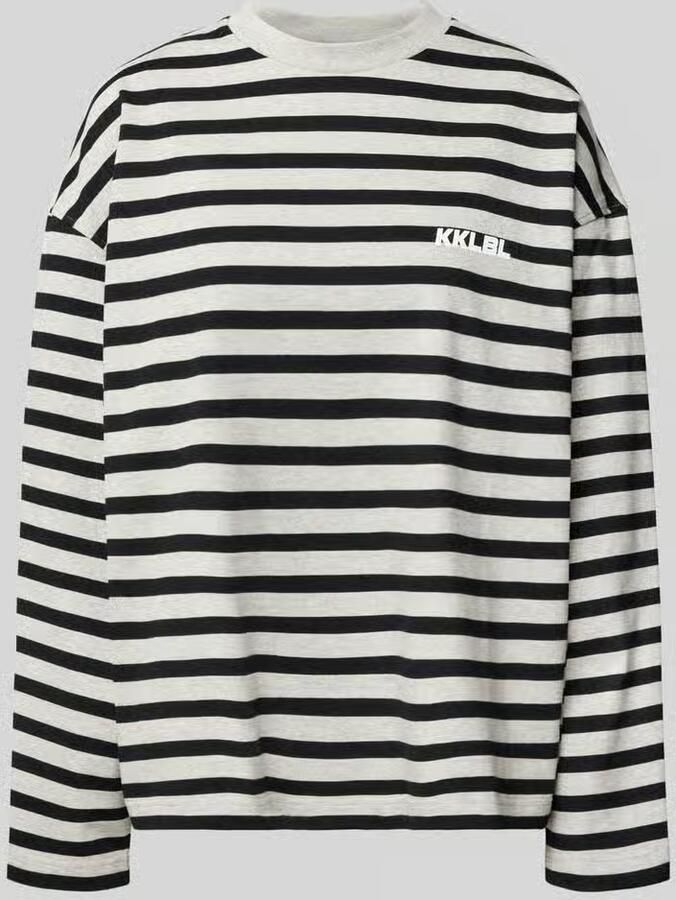 Karo Kauer oversized shirt met lange mouwen met streepmotief - Foto 2