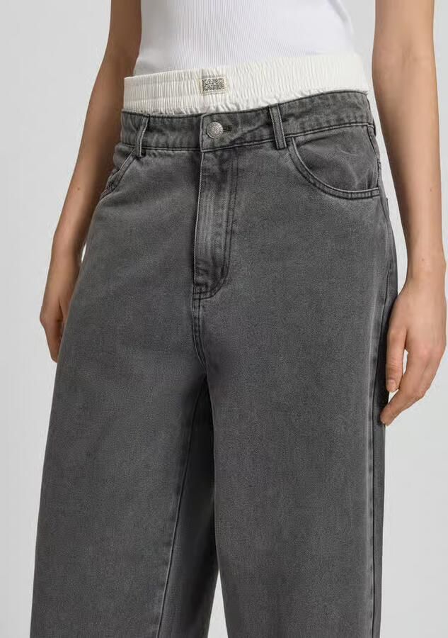Karo Kauer relaxed fit jeans in boxershort-look