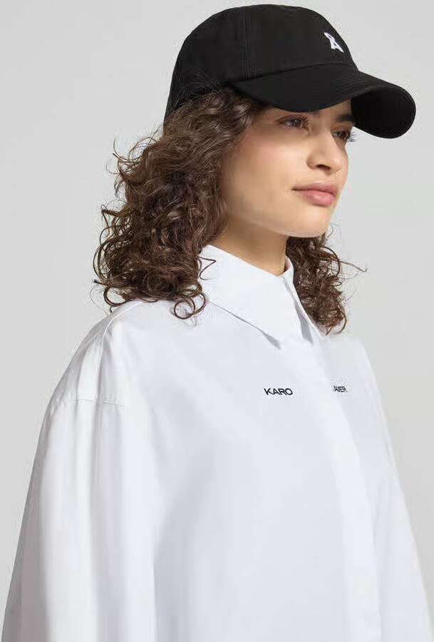 Karo Kauer relaxed fit overhemdblouse met gestikt logo