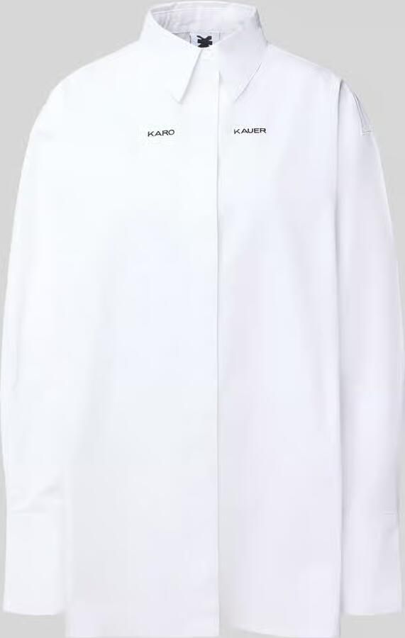 Karo Kauer relaxed fit overhemdblouse met gestikt logo - Foto 2