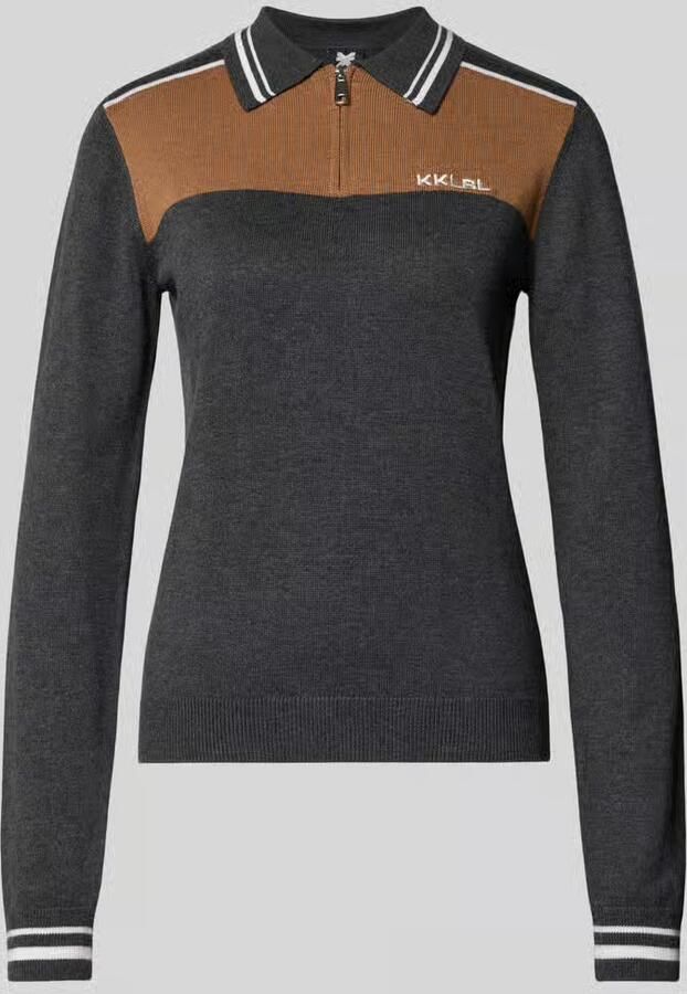 Karo Kauer slim fit gebreide trui van viscosemix met kasjmier-aandeel