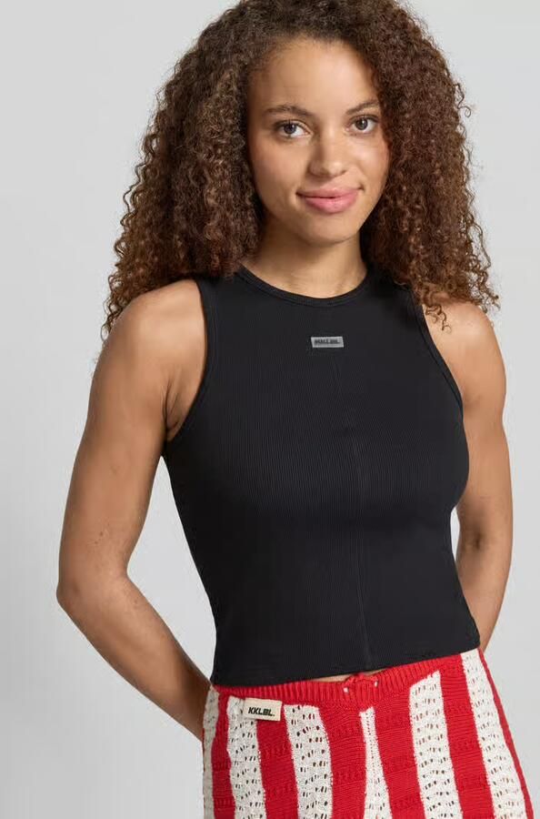 Karo Kauer Tanktop met ronde hals en labelpatch
