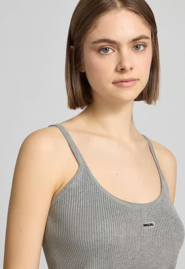 Karo Kauer Tanktop van viscosemix met diep rugdecolleté