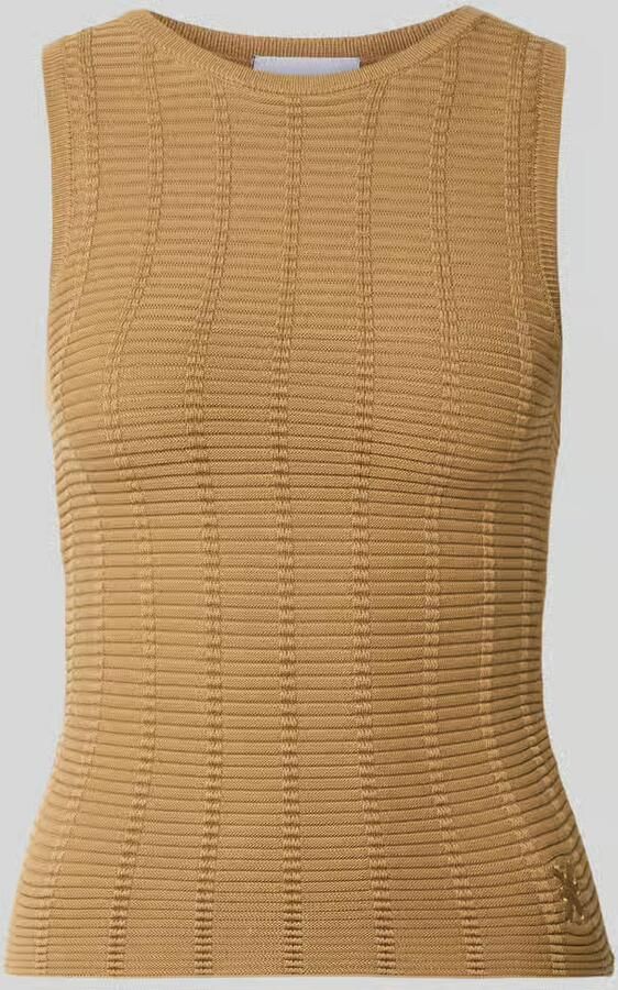 Karo Kauer Tricottop met structuurpatroon en ronde hals