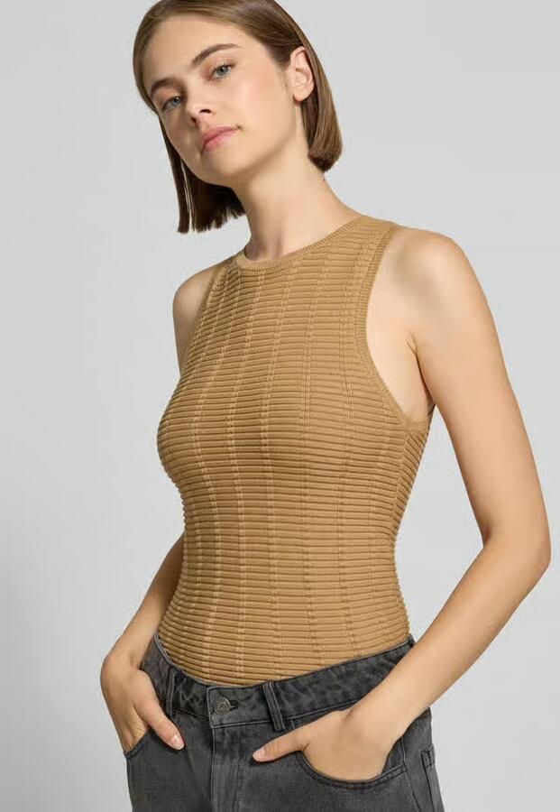 Karo Kauer Tricottop met structuurpatroon en ronde hals - Foto 2