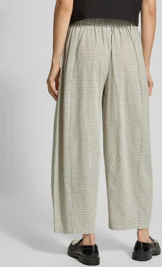 Karo Kauer wide fit broek van katoenmix met logopatch