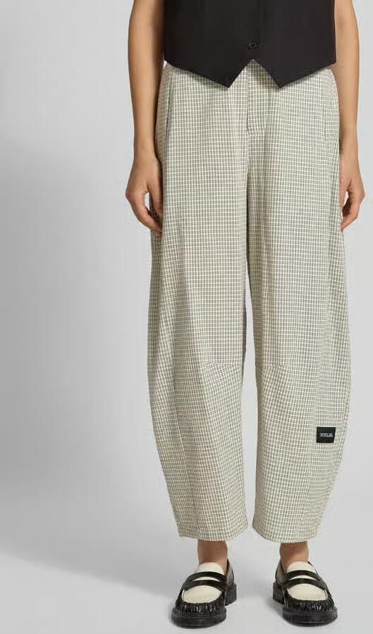 Karo Kauer wide fit broek van katoenmix met logopatch - Foto 2