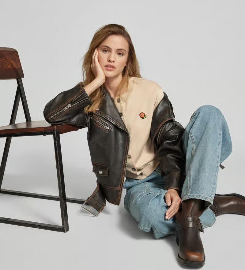 Kenzo Gebreid jack met knoopsluiting